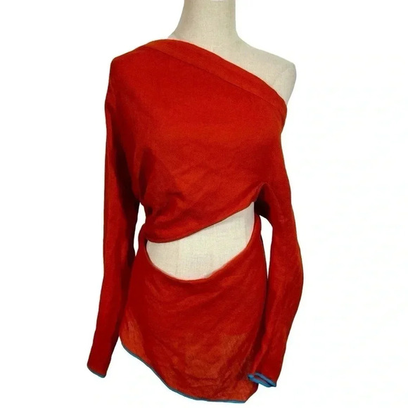 Richard Malone Draped Split One-Shoulder Hand Woven Virgin Wool Top Runway - Picture 8 of 15